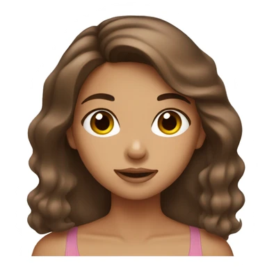 Brown hair girl doing skincare sticker