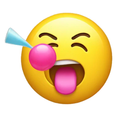 Yellow emoji blowing bubblegum sticker
