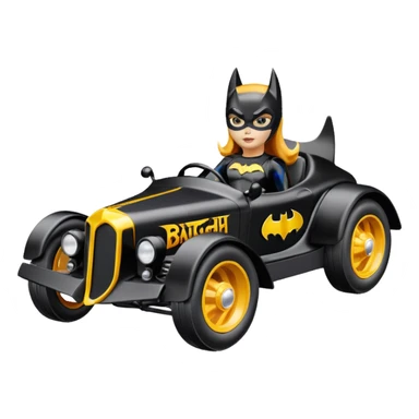 Hot wheels racing cartoons BatGirl’s 1932 stealth retro cat burglar sporty off-road pursuit mobile cruiser car (reclined seating position) sticker