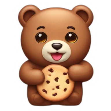 Osito de peluche comiendo galleta de chocolate  sticker