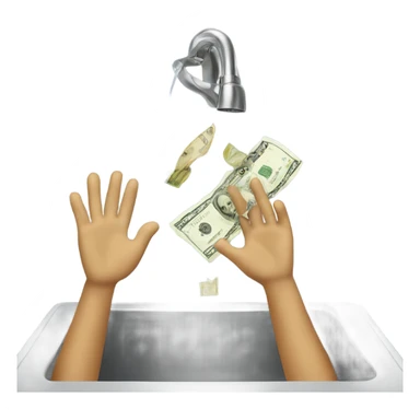 Hand throwing money down the drain sticker
