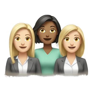 Three Caucasian female coworkers  sticker