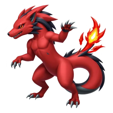  Shiny red Zoroark-Salandit-Zekrom-fusion sticker