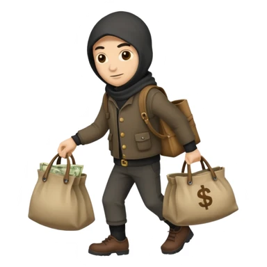 Ladrón con bolsa de dinero  sticker