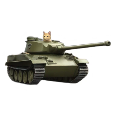 Cat in a panzer tank sticker