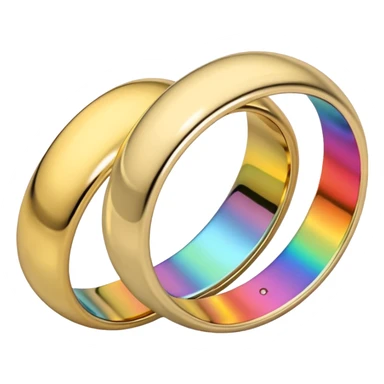 2 wedding bands, one is white gold, one band is yellow gold  sticker