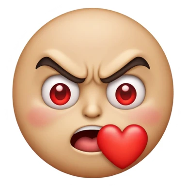 Cara de emoji enfadado con un corazón  sticker