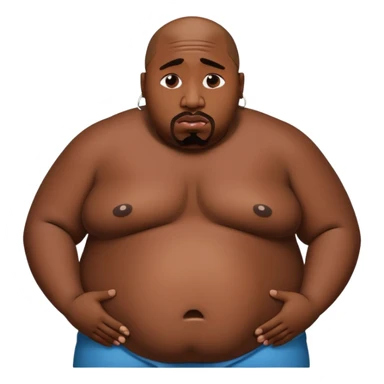 tupac, crying, really fat and obese belly sticker