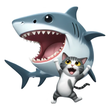 a cat beating a shark in australia sticker