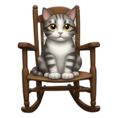 Cat on a rocking chair sticker