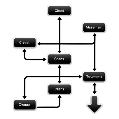 A black and white flowchart sticker