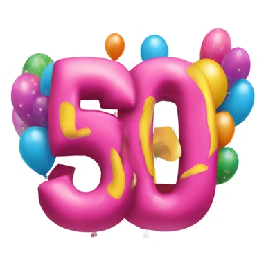 Pink happy 50th birthday banner  sticker