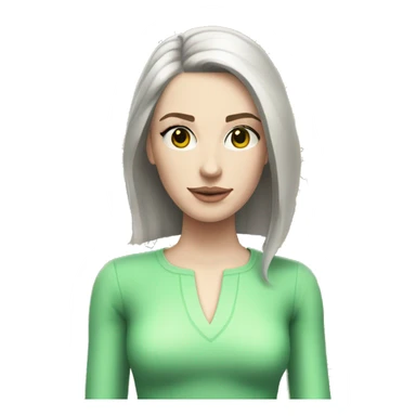 Pale skin brunette girl with Sims plumbob above her head sticker
