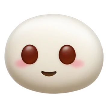 White mochi with red bean paste filling sticker