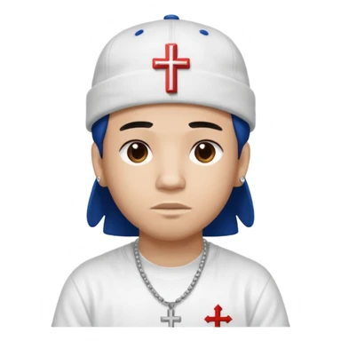 rapper da trắng đội mũ len mlb áo thánh giá  sticker