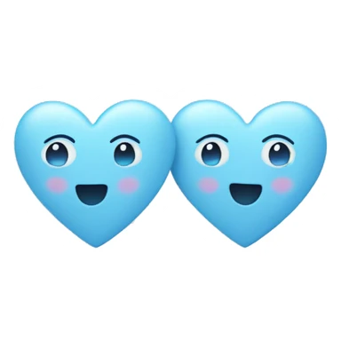 two pastel blue hearts sticker
