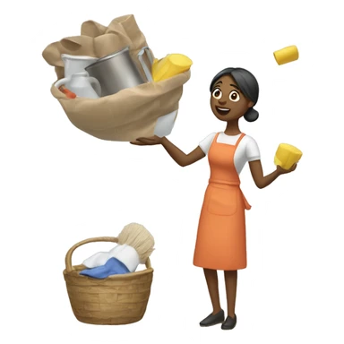 housewife juggles chores sticker