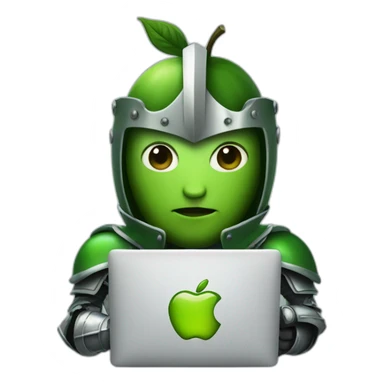greeen apple knight? holding laptop sticker