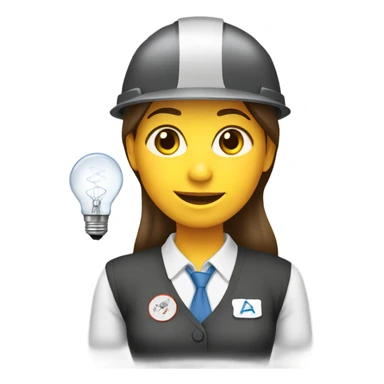 an engineering girl with lightbulb  sticker