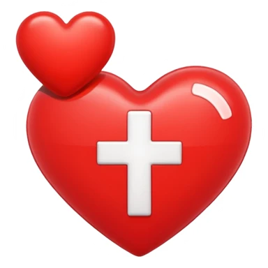 red heart with a white plus on it sticker