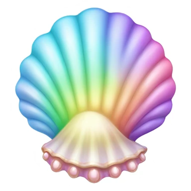 Kawaii rainbow pastel bedazzled sea shell    sticker