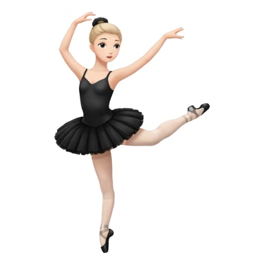full body balet with black tutu holding ball sticker