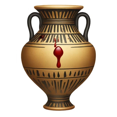 Egyptian vase with a drop of blood in it sticker