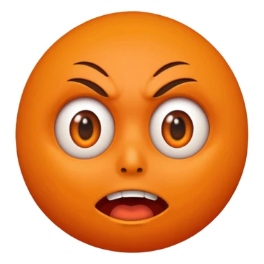 Orange with scared face sticker