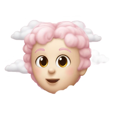 A baby pink heart with clouds around it sticker