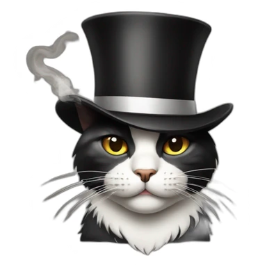 Smoking rich cat with high hat sticker