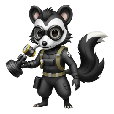 SKUNK WITH GAS MASK sticker