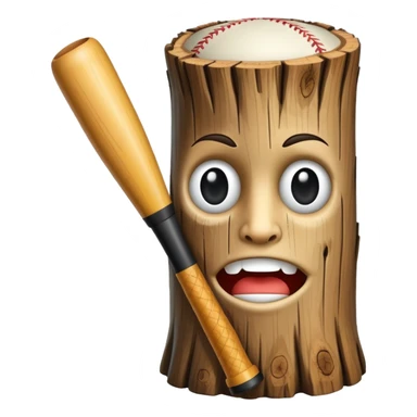 Un palo con cara y un bate sticker