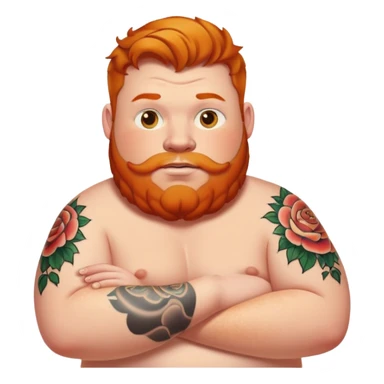 Fat ginger guy getting a tattoo  sticker