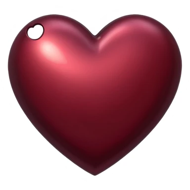 burgundy heart made out of metal sticker
