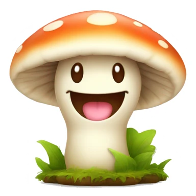 cute mushroom with a smile sticker