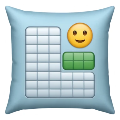 pillow with spreadsheet sticker