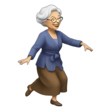 old lady dancing sticker