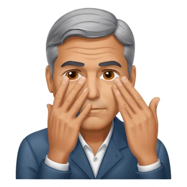 George clooney covering his eyes with his hand sticker