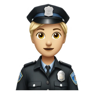  white police girl standing sticker