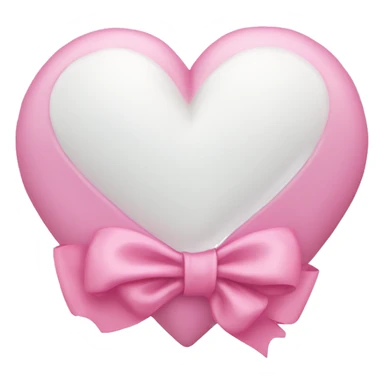 white heart wrapped with a pink coquette bow sticker