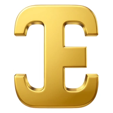 Symbole de currency en or en forme de lettre F précise, seul, 3D, brillant, style emoji simple et lisible sur fond uni. pas une autre lettre

F sticker