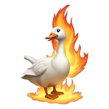Goose wearing fire  sticker