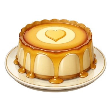 scalloped flan on a dish sticker