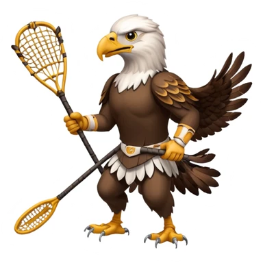 Eagle playing lacrosse sticker