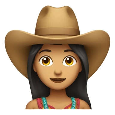 mujer morena con sombrero vaquero sticker