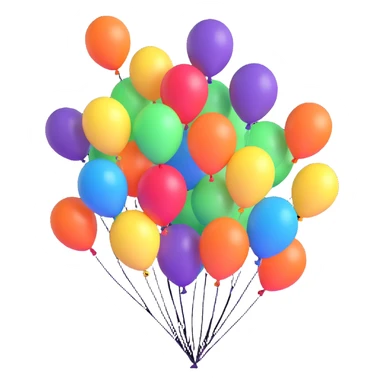 Vibrant multicolored balloons floating freely in the sky sticker