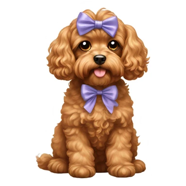 Cavoodle with a bow on its head  sticker