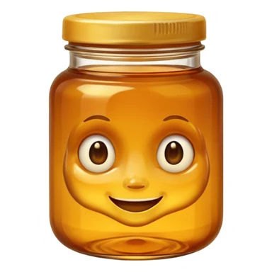 Jar of honey with a face  sticker