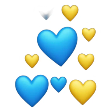 yellow blue heart sticker