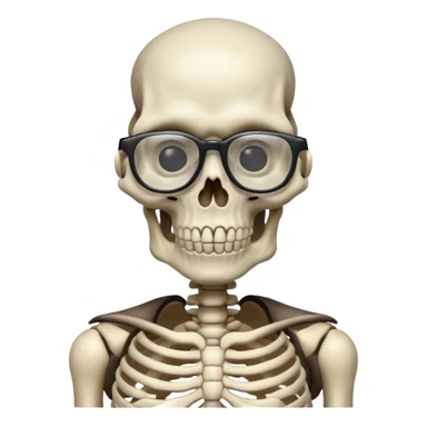 Skeleton with glasses sticker